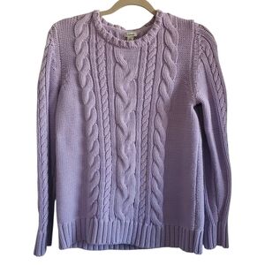 L.L. Bean Lavender Cable Knit Sweater